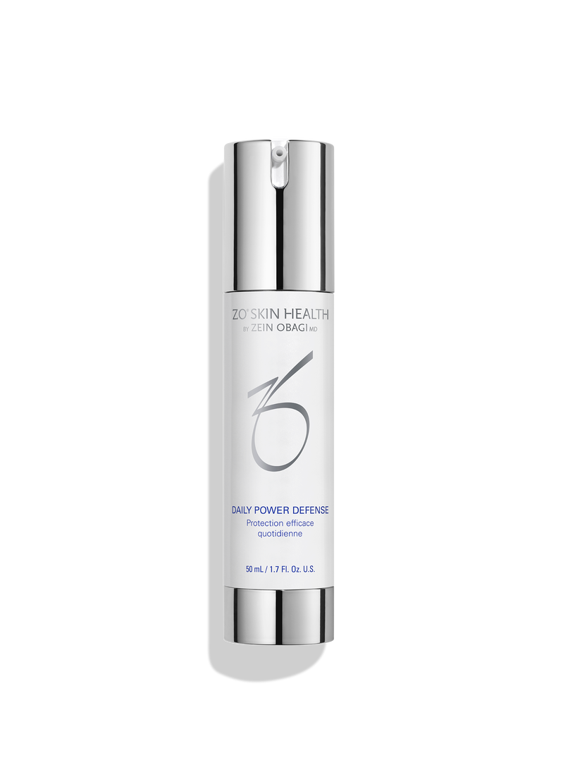 ZO Daily Power Defense serum with ZPOLY™ complex, protecting skin from environmental stress and premature aging, while promoting a youthful, healthy appearance.