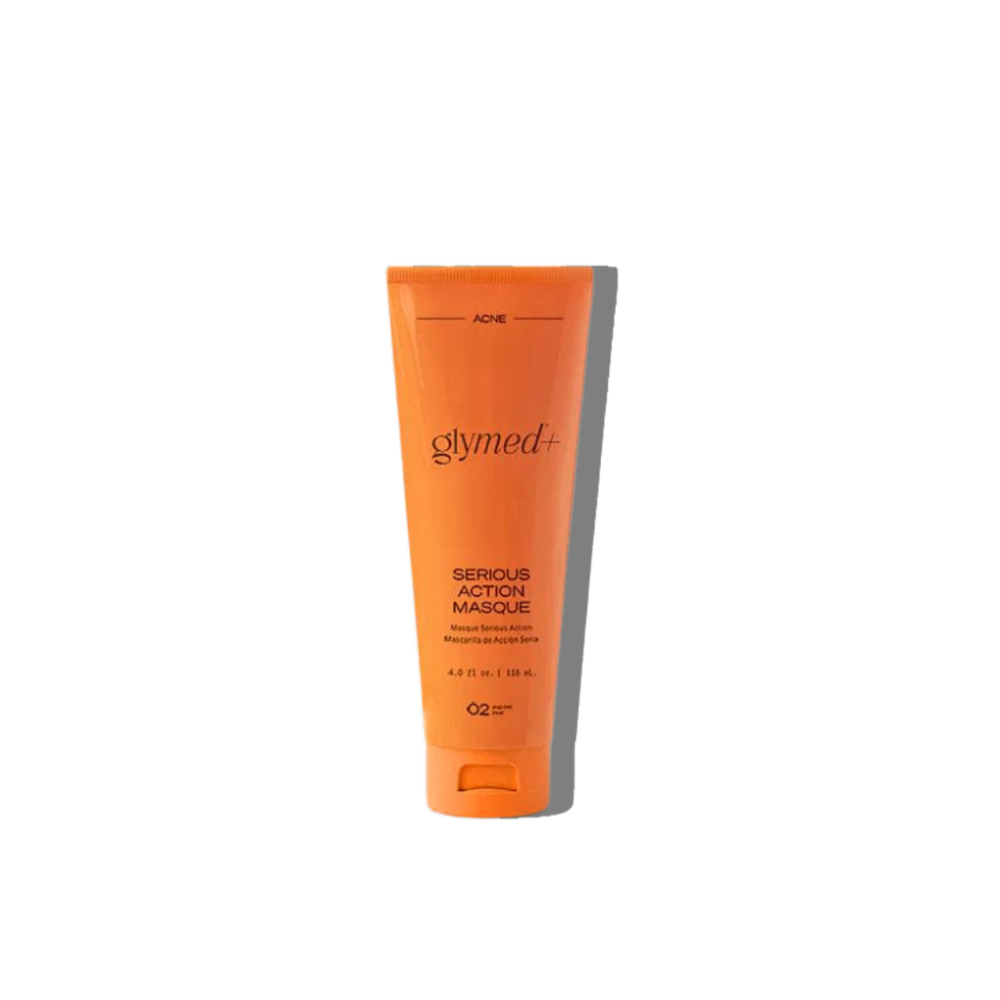 Serious Action Masque for acne-prone skin with salicylic acid, glycolic acid, and clay to reduce oil and fight blemishes