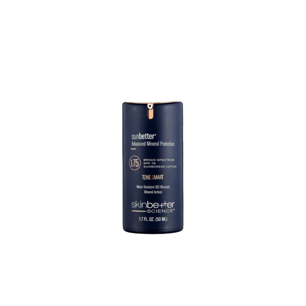 Sunbetter Tone Smart Lotion SPF 75 for high-level sun protection with tone-adapting color.