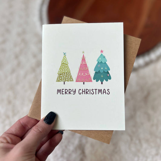 "Merry Christmas" Christmas Trees Card