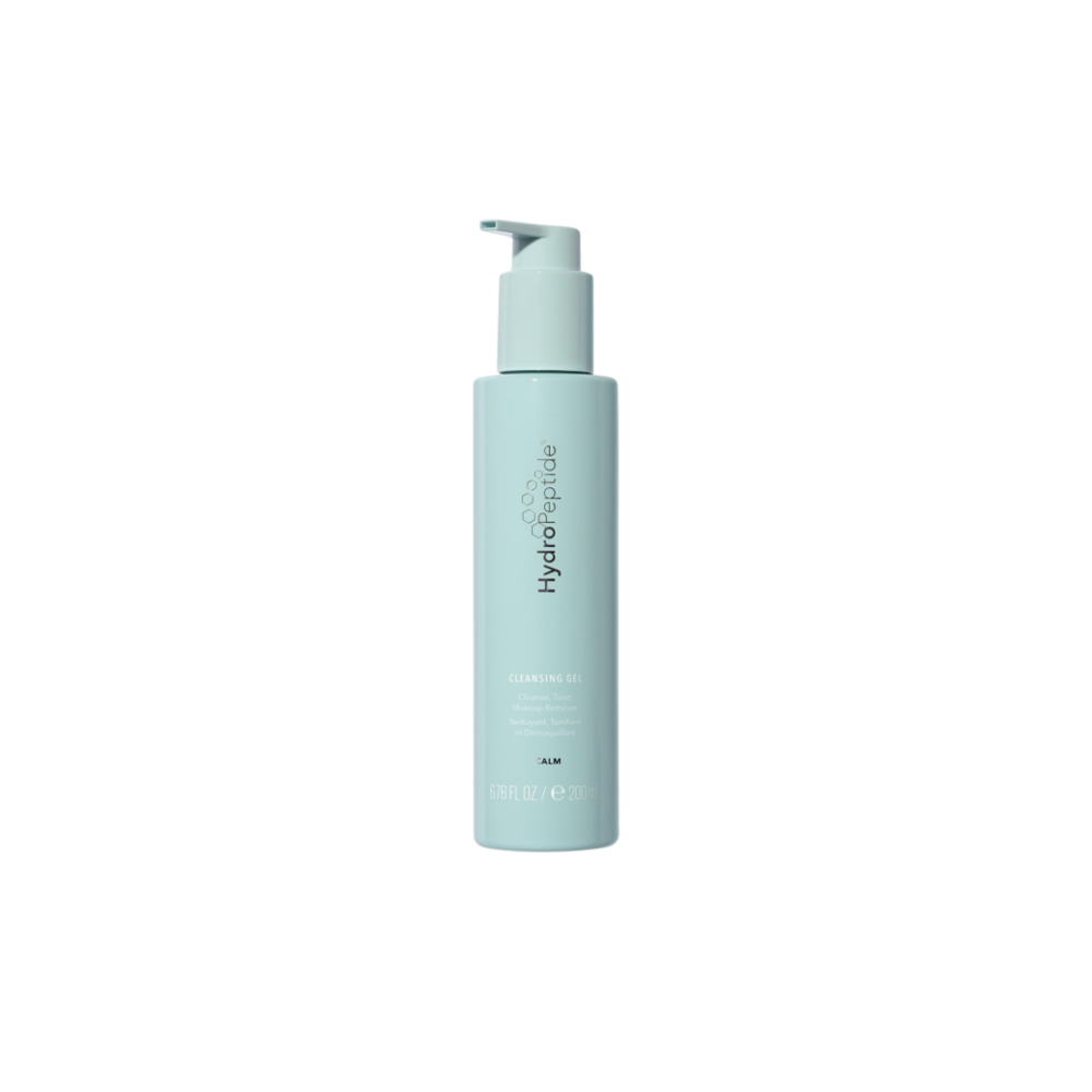 Cleansing Gel for gentle face washing and makeup removal, with foaming peptides for moisture-rich lather, free from parabens and sulfates.