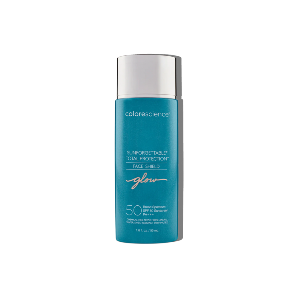 Sunforgettable Face Shield Glow SPF 50 for hydrating and illuminating sun protection with a radiant glow