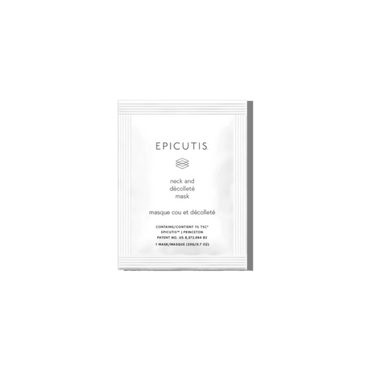 Neck & décolleté bio-cellulose lipid mask offering instant calming and healing effects in 10–15 minutes.