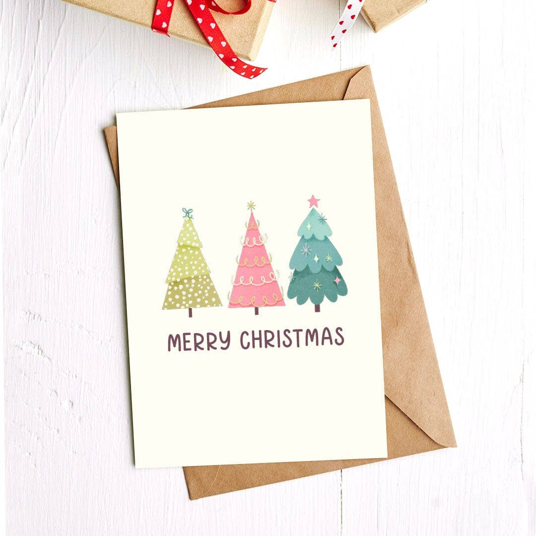 "Merry Christmas" Christmas Trees Card