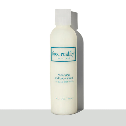 Acne Face and Body Scrub with 2.5% Benzoyl Peroxide, exfoliating scrub for oily skin and non-inflamed acne