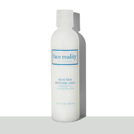 Acne Face and Body Wash with 2.5% Benzoyl Peroxide, gel cleanser for oily and inflamed acne-prone skin