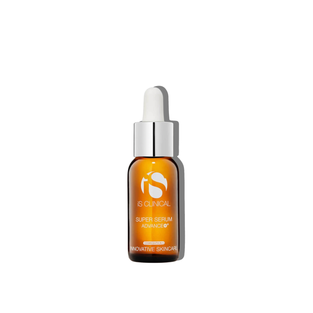 Super Serum Advance+ featuring 15% L-Ascorbic Acid and Copper Tripeptide-1, designed for skin brightening and antioxidant protection.