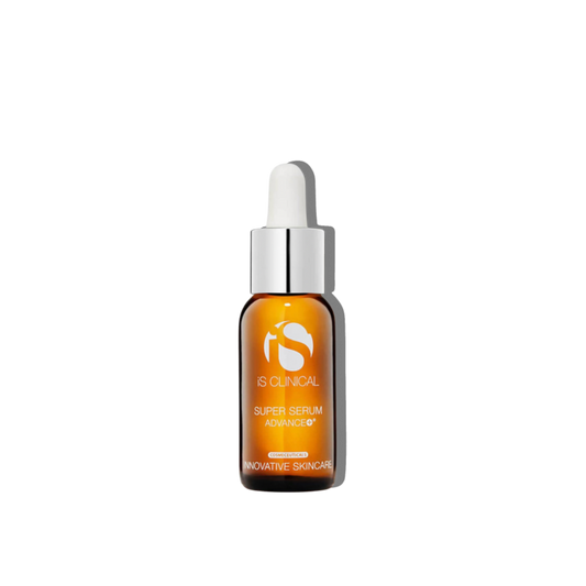 Super Serum Advance+ featuring 15% L-Ascorbic Acid and Copper Tripeptide-1, designed for skin brightening and antioxidant protection.