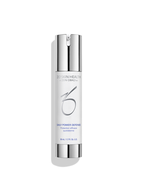 ZO Daily Power Defense serum with ZPOLY™ complex, protecting skin from environmental stress and premature aging, while promoting a youthful, healthy appearance.