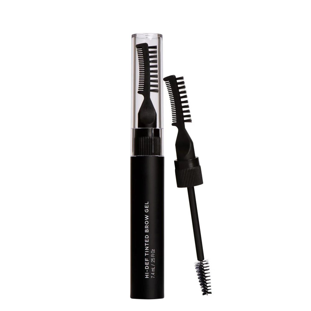 Hi-Def Brow Gel for sculpting, shaping, and setting eyebrows with lasting control for dramatic results.