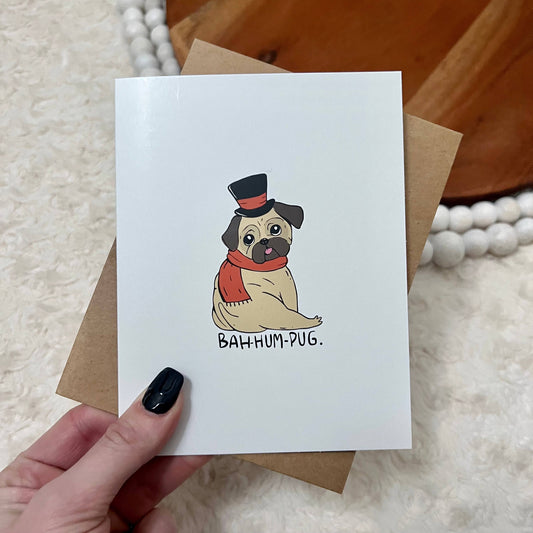 Bah Hum Pug Greeting Card