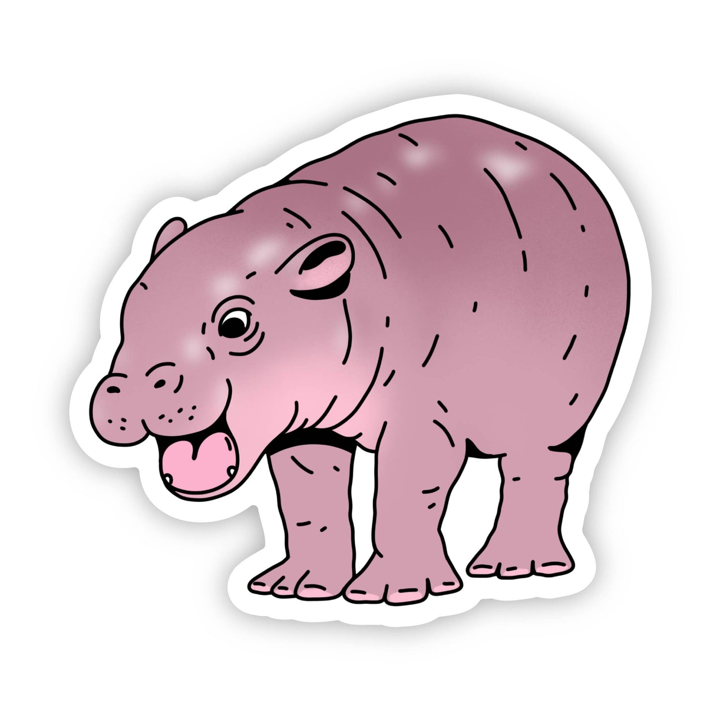 Cute Moo Deng Hippo Sticker