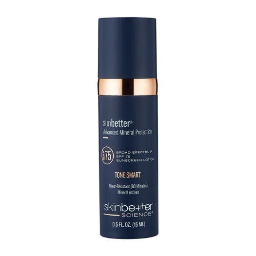 Sunbetter Tone Smart SPF 75 travel size, tone-adapting sunscreen lotion providing high sun protection and lightweight coverage